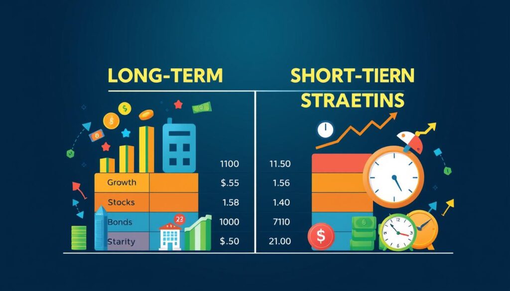 טבלת השוואה בין השקעות לטווח ארוך לאסטרטגיות לטווח קצר
